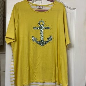 Yellow Anchor Graphic Women’s Shirt